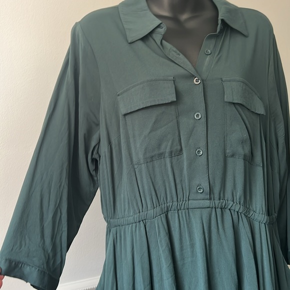 Mini Challis Button-Front Shirt Dress - Picture 9 of 16